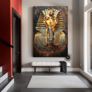 Tutankhamun Soyut Kanvas Baskı; Firavun Teması; Mısır Dekoru; Antik Mısır Sanatı; Dijital Baskı; Ev 60x90 cm