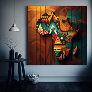 Afrika Haritası Kanvas Tablosu, Afrika Seyahat Baskısı, Afrikalı Duvar Sanatı, Afrikalı Sanat