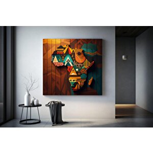 Afrika Haritası Kanvas Tablosu, Afrika Seyahat Baskısı, Afrikalı Duvar Sanatı, Afrikalı Sanat