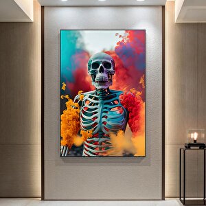 İskelet Kanvas Duvar Sanatı; Sürreal Kanvas Boyama; Modern Ev Dekorasyonu