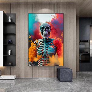 İskelet Kanvas Duvar Sanatı; Sürreal Kanvas Boyama; Modern Ev Dekorasyonu