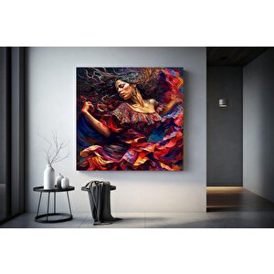 Geleneksel İspanyol Dansçısı Kanvas Tablosu, Kadın Dansçı Temalı Baskı