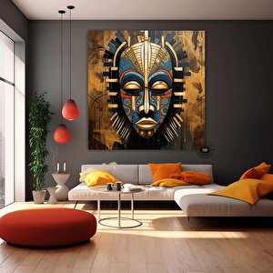 El Yapımı Afrika Maskesi Kanvas | Ruhani Tribal Sanat