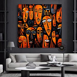 Afrika Kabile Maskesi Kanvas 120x120 cm