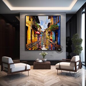 Kolombiya Duvar Sanatı – Cartagena & Bogota Kanvas Baskıları; Kolombiya Ev Dekoru; Latino Sanatı; Ka 50x50 cm