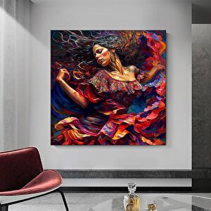 Geleneksel İspanyol Dansçısı Kanvas Tablosu, Kadın Dansçı Temalı Baskı