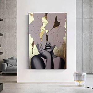 Altın Kadın Kanvas Tablosu, Soyut Kadın Kanvas Baskısı, Moda Duvar Dekoru, Kadın Duvar Tablosu