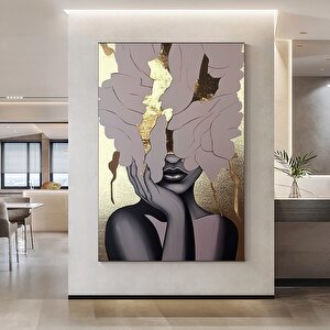 Altın Kadın Kanvas Tablosu, Soyut Kadın Kanvas Baskısı, Moda Duvar Dekoru, Kadın Duvar Tablosu 30x40 cm