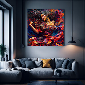Geleneksel İspanyol Dansçısı Kanvas Tablosu, Kadın Dansçı Temalı Baskı