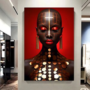 Modern Afrikalı Kadın Kanvas Tablosu; Oturma Odası Dekoru