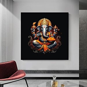 Harika Ganesha Duvar Sanatı – Soyut Sanat, Renkli İlham Veren Ganesha Kanvas Tablosu