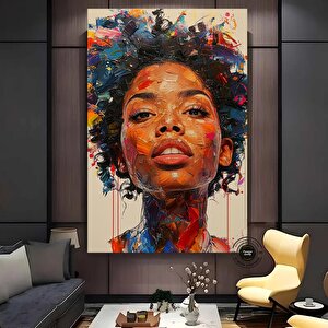 Afrika Kadın Portresi, Afrika Amerikan Kültürü, Afrika Kabilesi Duvar Sanatı