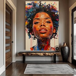 Afrika Kadın Portresi, Afrika Amerikan Kültürü, Afrika Kabilesi Duvar Sanatı