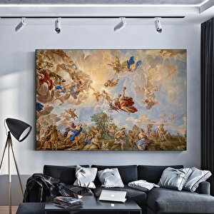 Rönesans Tablosu Kanvas Baskı – Versailles Sarayı Tavanı Kraliyet Duvar Sanatı Ev Dekoru 120x150 cm