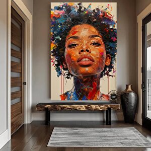 Afrika Kadın Portresi, Afrika Amerikan Kültürü, Afrika Kabilesi Duvar Sanatı