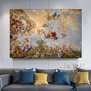 Rönesans Tablosu Kanvas Baskı – Versailles Sarayı Tavanı Kraliyet Duvar Sanatı Ev Dekoru 140x200 cm