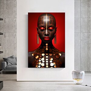 Modern Afrikalı Kadın Kanvas Tablosu; Oturma Odası Dekoru