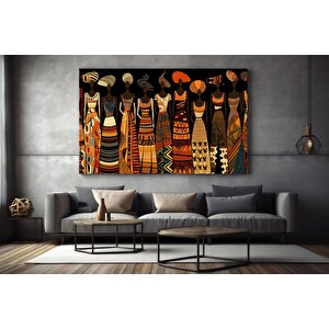 Afrikalı Kadın Sanatı Baskıları, Soyut Afrikalı Kadın Tablosu, Büyük Yatak Üstü Dekoru