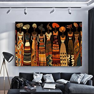 Afrikalı Kadın Sanatı Baskıları, Soyut Afrikalı Kadın Tablosu, Büyük Yatak Üstü Dekoru