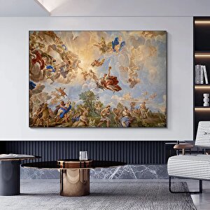 Rönesans Tablosu Kanvas Baskı – Versailles Sarayı Tavanı Kraliyet Duvar Sanatı Ev Dekoru 100x200 cm