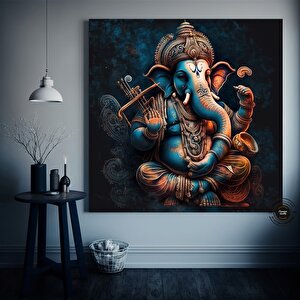 Harika Ganesha Duvar Sanatı – Soyut Duvar Sanatı, Renkli İlham Veren Ganesha Kanvas Tablosu