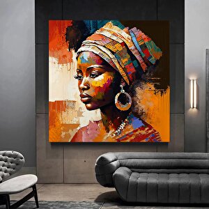 Renkli Afrikalı Kadın Kanvas Sanatı, Afrikalı Amerikalı Sanatı, Modern Sanat Baskısı, Moda Dekor