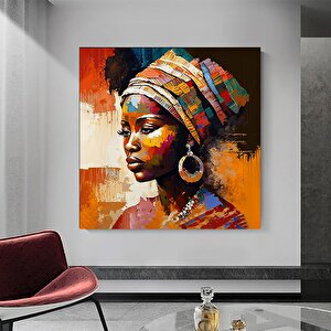 Renkli Afrikalı Kadın Kanvas Sanatı, Afrikalı Amerikalı Sanatı, Modern Sanat Baskısı, Moda Dekor