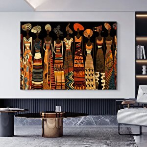 Afrikalı Kadın Sanatı Baskıları, Soyut Afrikalı Kadın Tablosu, Büyük Yatak Üstü Dekoru 50x70 cm