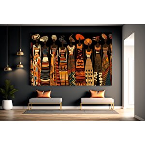 Afrikalı Kadın Sanatı Baskıları, Soyut Afrikalı Kadın Tablosu, Büyük Yatak Üstü Dekoru 50x70 cm