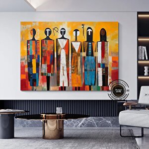 Afrika Kültürü Sanatı, Afrika Duvar Sanatı, Soyut Afrika Sanatı, Yeni Eve Taşınma Hediyesi 50x70 cm