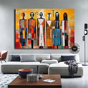 Afrika Kültürü Sanatı, Afrika Duvar Sanatı, Soyut Afrika Sanatı, Yeni Eve Taşınma Hediyesi 50x70 cm