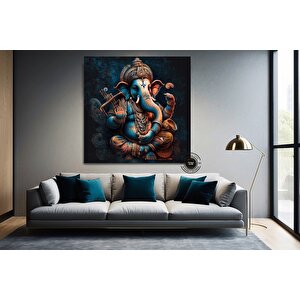 Harika Ganesha Duvar Sanatı – Soyut Duvar Sanatı, Renkli İlham Veren Ganesha Kanvas Tablosu