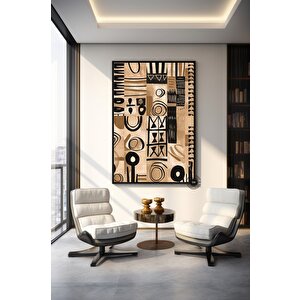 Afro-amerikan Kültürü Duvar Sanatı, Afrika Kültürü Duvar Dekoru, Kabile Sanatı, Soyut Kanvas, Hediye 80x160 cm