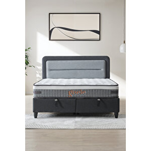 Gisele Modeli Full Ortopedik Çift Kişilik Pedli Yataklı Baza Ve Başlık Takımı 3 Lü Set 150x200 cm