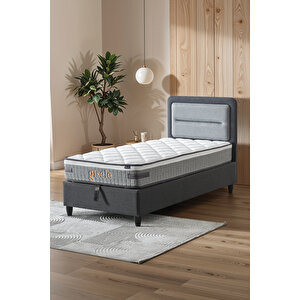 Gisele Tek Kişilik Sandıklı Baza + Full Ortopedik Antibakteriyel Pedli Yatak + Başlık  3 Lü Set 120x200 cm