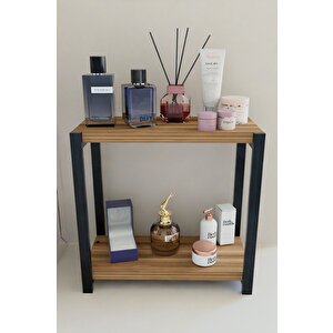 Yüksek Raflı Takı Ve Makyaj Malzemesi Düzenleyici Raf ,ahşap Ve Metal Raflı Çok Amaçlı Kozmetik Rafı