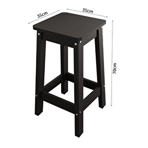 Monet G4041 3 Adet Siyah Bar Tabureli Mutfak Adası Sepet Gövde Lotus Üst Şaraplıklı Çok Amaçlı Masa