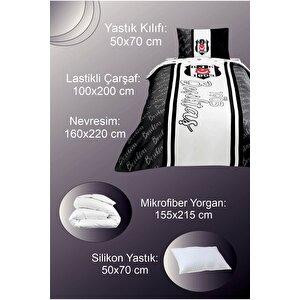 Beşiktaş Glow 120'lik Çarşaf Uyku Seti - Yorgan + Yastık+ Kupa Şıklık Ve Takım Ruhunu Birleştirin