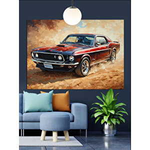 Güneş Işığında Klasik Araba Dekoratif Kanvas - Mdf Ahşap Tablo 25x35 cm