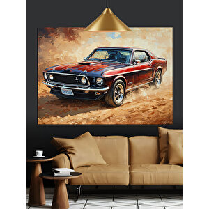 Güneş Işığında Klasik Araba Dekoratif Kanvas - Mdf Ahşap Tablo 50x70 cm