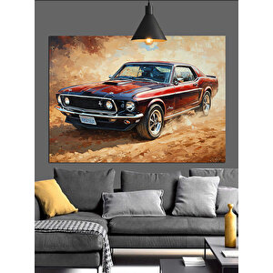 Güneş Işığında Klasik Araba Dekoratif Kanvas - Mdf Ahşap Tablo 70x100 cm