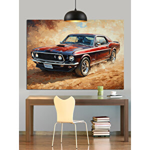 Güneş Işığında Klasik Araba Dekoratif Kanvas - Mdf Ahşap Tablo