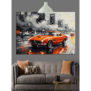 Kırmızı Spor Araba Dekoratif Kanvas - Mdf Ahşap Tablo 35x50 cm