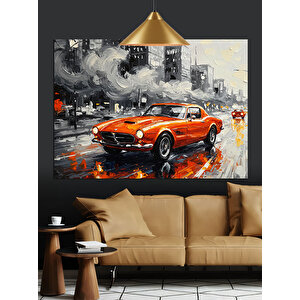 Kırmızı Spor Araba Dekoratif Kanvas - Mdf Ahşap Tablo