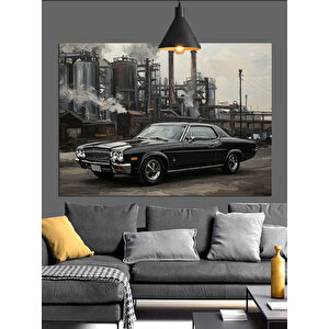 Siyah Klasik Araba Dekoratif Kanvas - Mdf Ahşap Tablo 35x50 cm