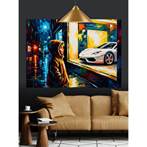 Vitrin Önü Spor Araba Dekoratif Kanvas - Mdf Ahşap Tablo