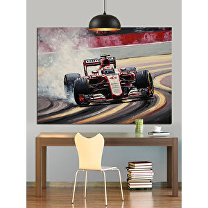 Formula Yarış Arabası Dekoratif Kanvas - Mdf Ahşap Tablo 35x50 cm
