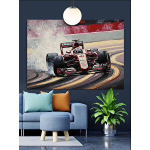 Formula Yarış Arabası Dekoratif Kanvas - Mdf Ahşap Tablo 35x50 cm