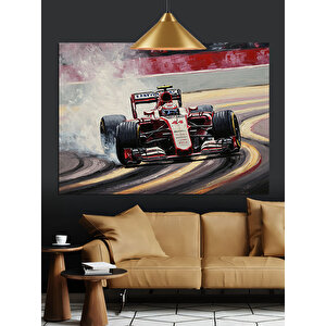 Formula Yarış Arabası Dekoratif Kanvas - Mdf Ahşap Tablo 50x70 cm