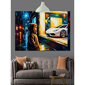 Vitrin Önü Spor Araba Dekoratif Kanvas - Mdf Ahşap Tablo 50x70 cm
